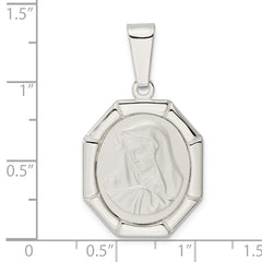 Sterling Silver Satin Madonna Pendant