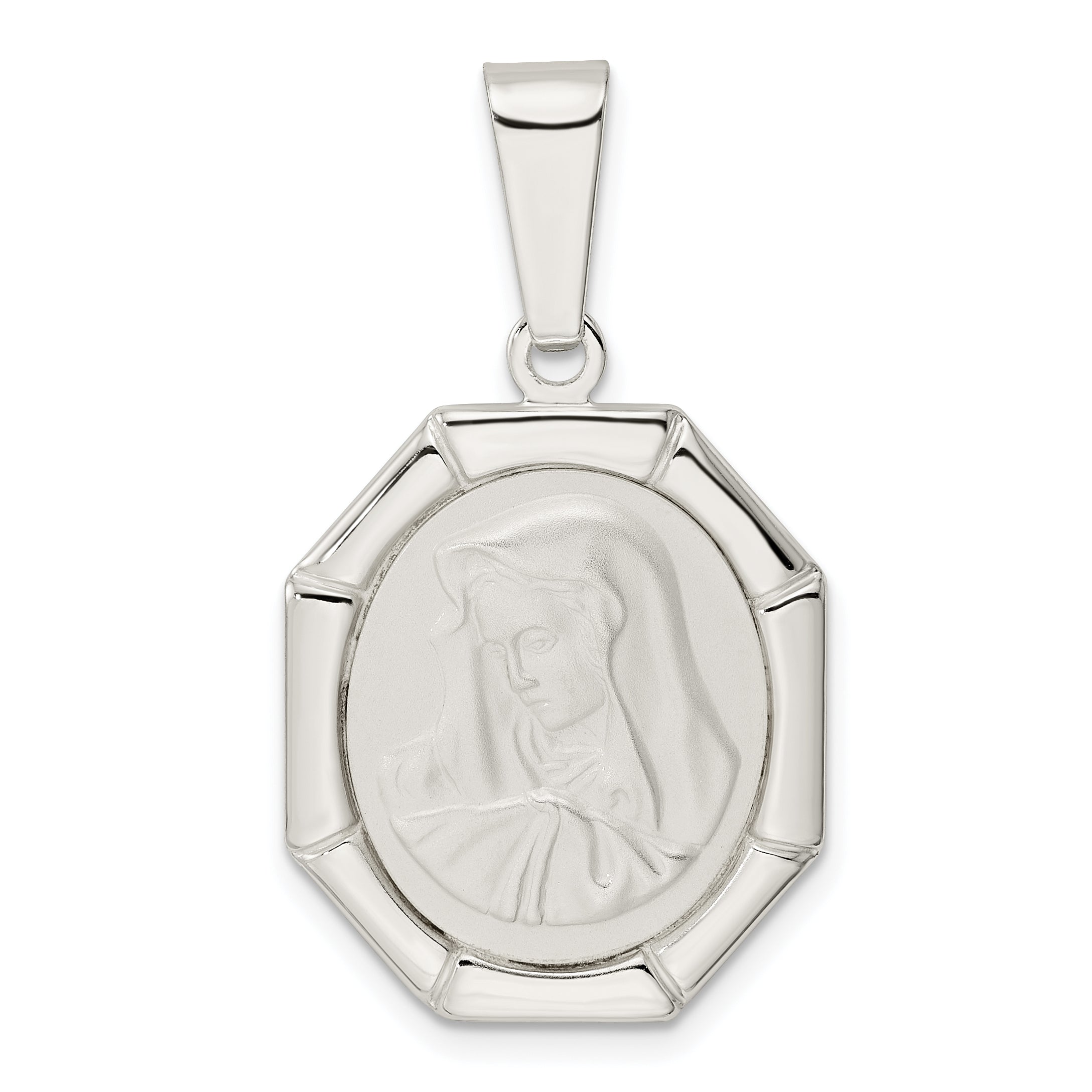 Sterling Silver Satin Madonna Pendant