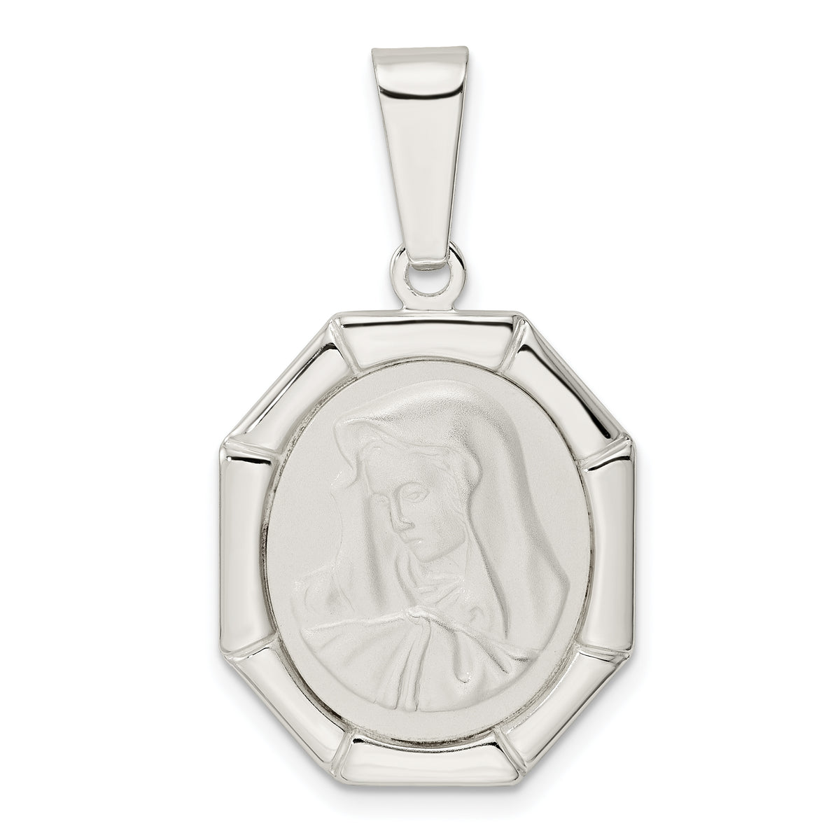 Sterling Silver Satin Madonna Pendant