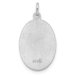 Sterling Silver Rhodium-plated Polished Solid Saint Jude Pendant