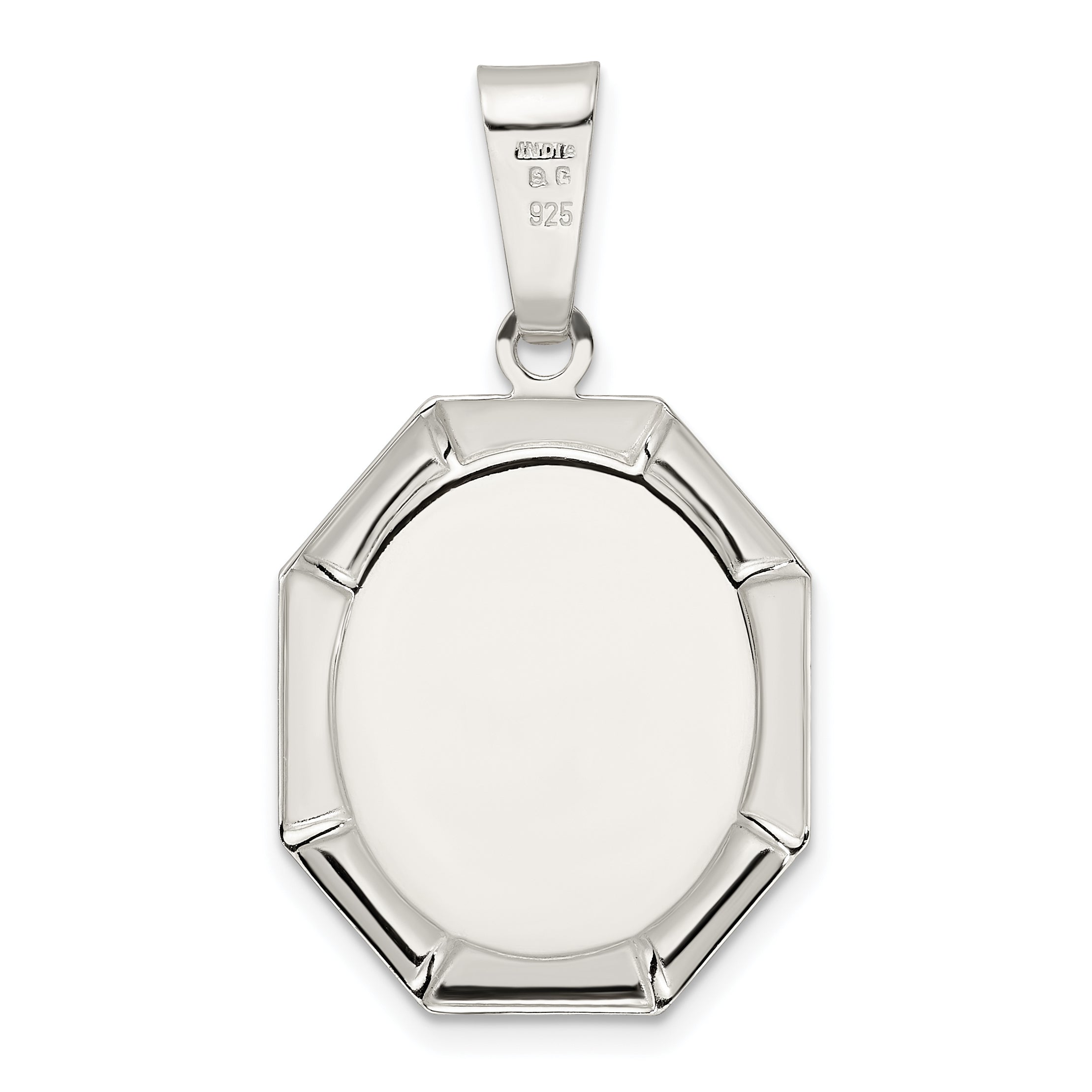 Sterling Silver Rhodium-plated Satin Raphael Angel Pendant