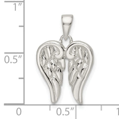 Sterling Silver Polished Angel Wings Pendant