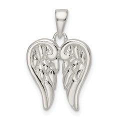 Sterling Silver Polished Angel Wings Pendant