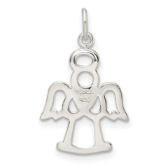 Sterling Silver Polished and Lasered Angel Pendant