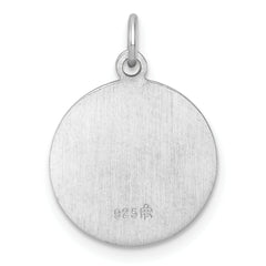 Sterling Silver Rhodium-plated Polished Solid 1st Holy Communion Pendant