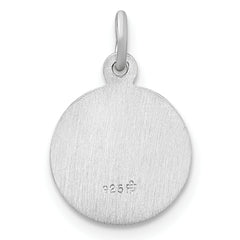 Sterling Silver Rhodium-plated Polished Solid 1st Holy Communion Pendant