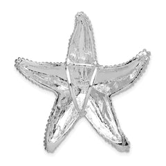 De-Ani Sterling Silver Rhodium-Plated Polished and Textured Starfish Slide