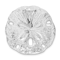 De-Ani Sterling Silver Rhodium-Plated Polished and Textured Large Sand Dollar Slide