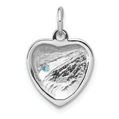 Sterling Silver Rhodium-plated Enameled with CZ Rainbow Heart Pendant