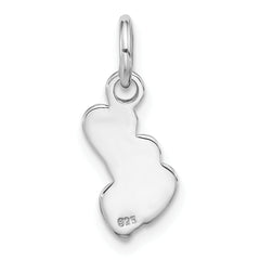 Sterling Silver Rhodium-plated Pink Enameled Hearts Charm Pendant