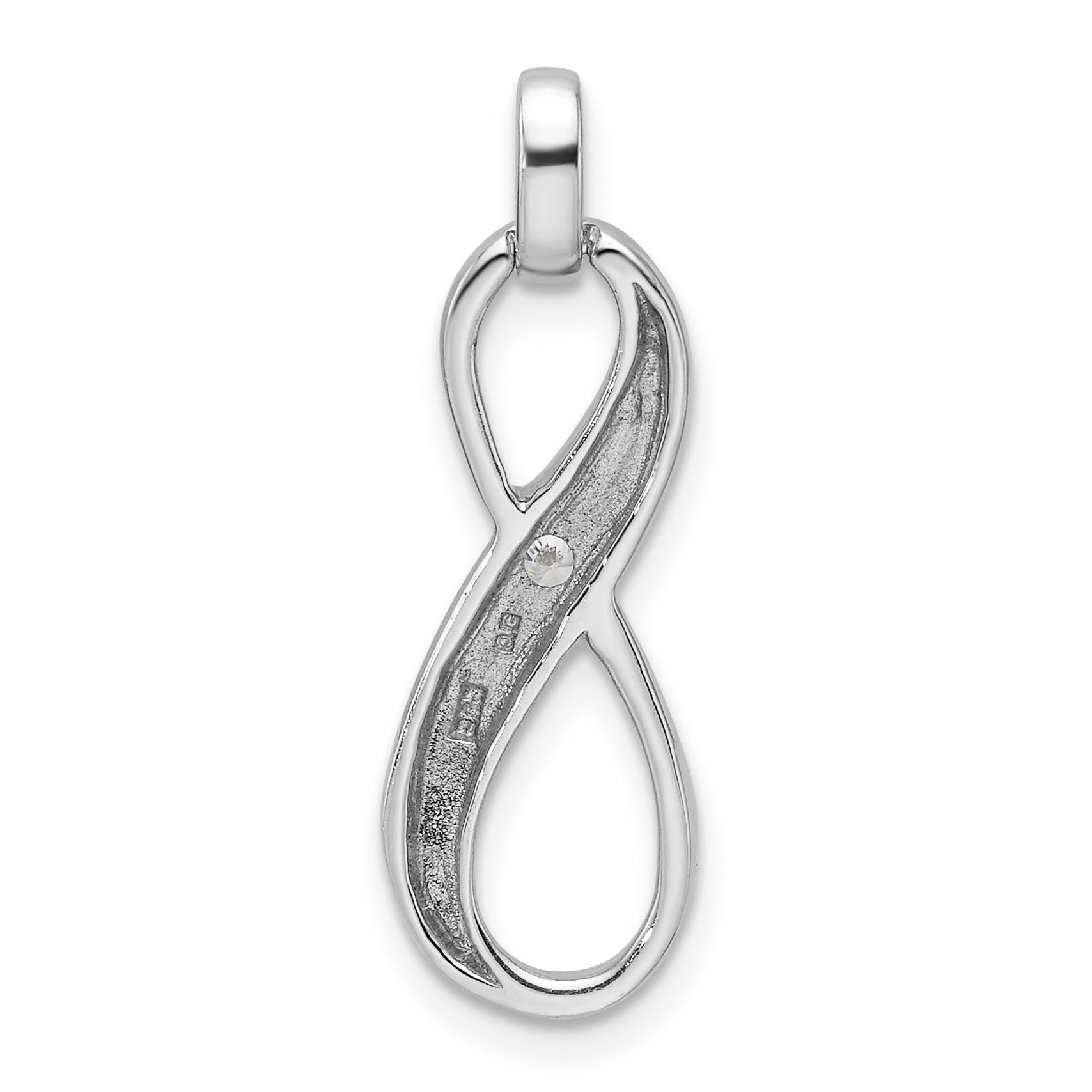 Sterling Silver Rhodium-plated with CZ Infinity Symbol Pendant