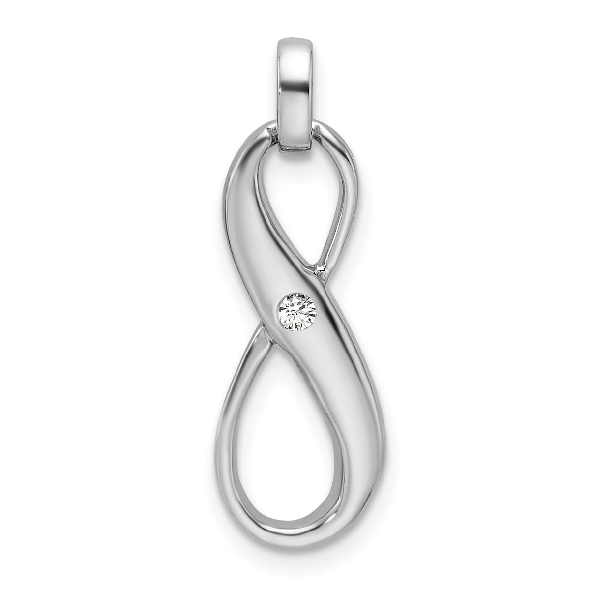 Sterling Silver Rhodium-plated with CZ Infinity Symbol Pendant