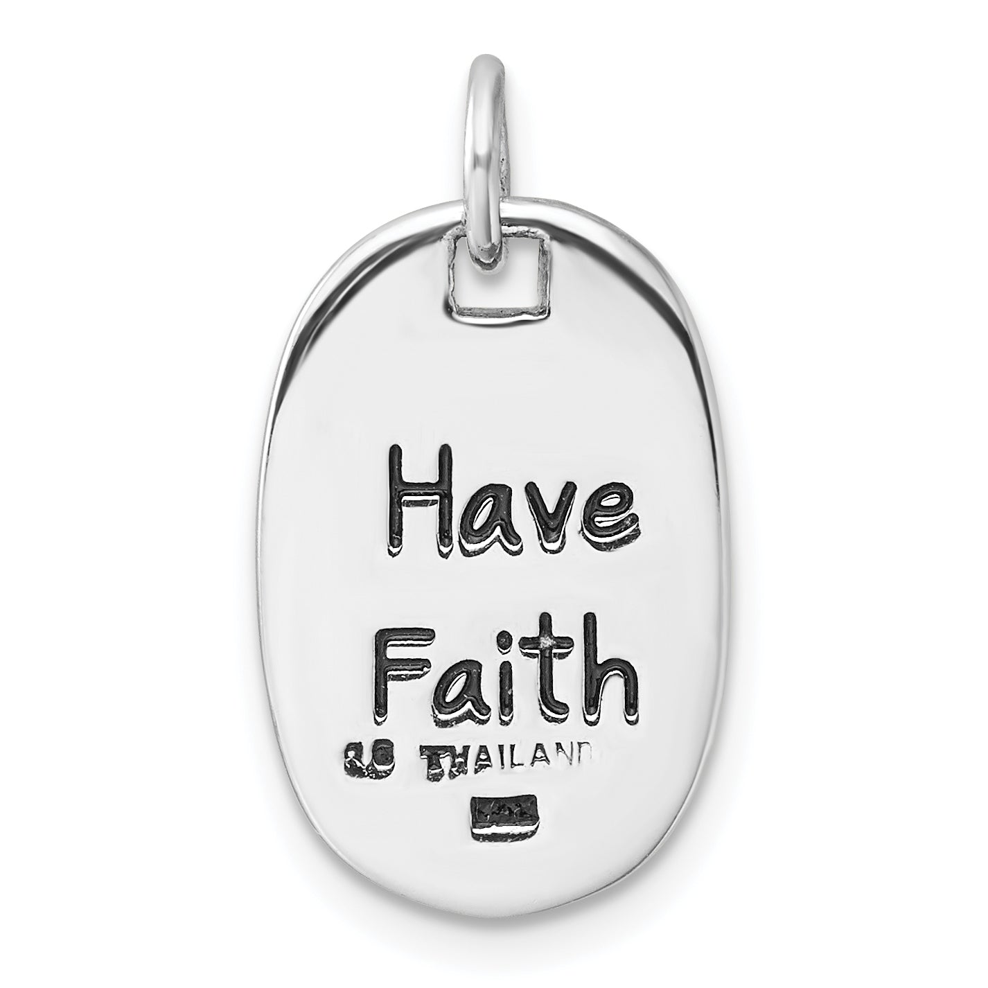 Sterling Silver RH-plated Antiqued SPIRITUALITY/HAVE FAITH Pendant