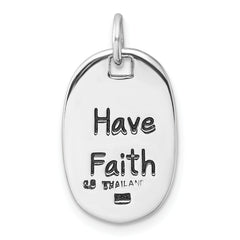 Sterling Silver RH-plated Antiqued SPIRITUALITY/HAVE FAITH Pendant