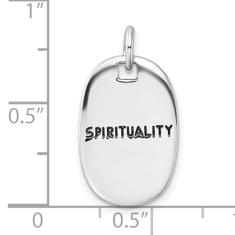 Sterling Silver RH-plated Antiqued SPIRITUALITY/HAVE FAITH Pendant