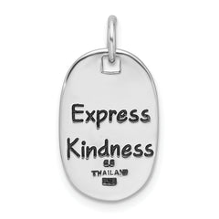 Sterling Silver RH-plated Antiqued FRIENDSHIP/EXPRESS KINDNESS Pendant