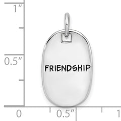 Sterling Silver RH-plated Antiqued FRIENDSHIP/EXPRESS KINDNESS Pendant