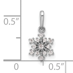 Sterling Silver Rhodium-plated Polished CZ Snowflake Pendant