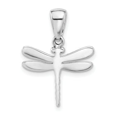 Sterling Silver Rhodium-plated Oxidized Dragonfly Pendant