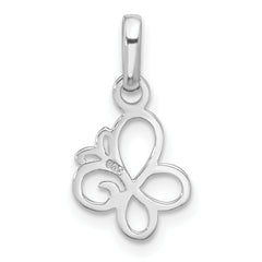 Sterling Silver Rhodium-plated Butterfly Pendant