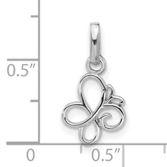 Sterling Silver Rhodium-plated Butterfly Pendant