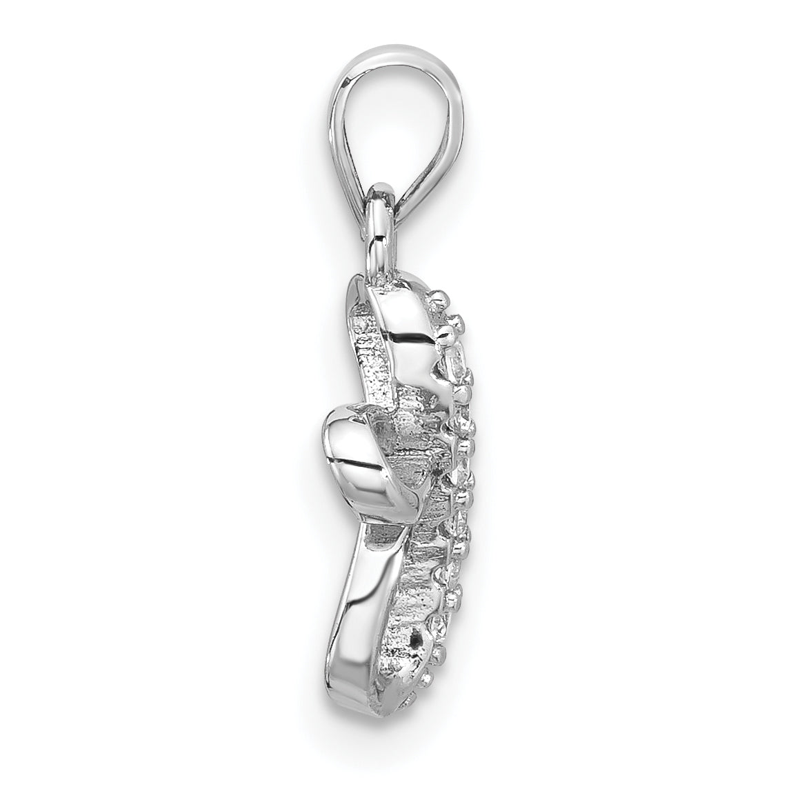 Sterling Silver Rhodium-plated CZ Small Cross Pendant