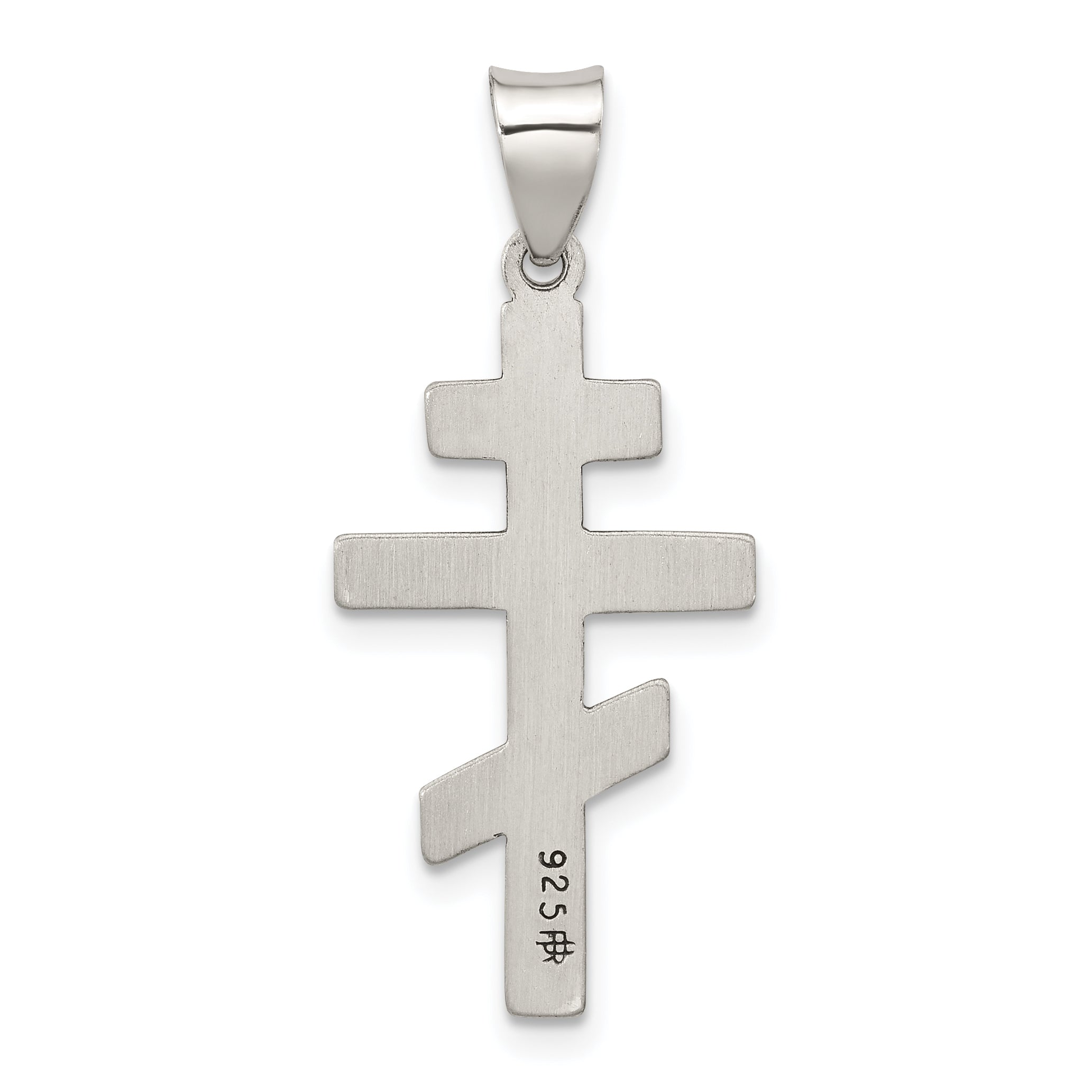 Sterling Silver Antiqued Textured Jerusalem Cross Pendant