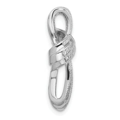 Sterling Silver Rhodium-plated Fancy CZ Cross Pendant Slide