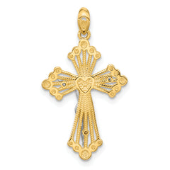 Sterling Silver Gold-tone and Rhodium-plated Crucifix Cross Pendant