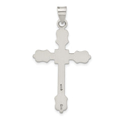 Sterling Silver Antiqued Budded Cross Pendant