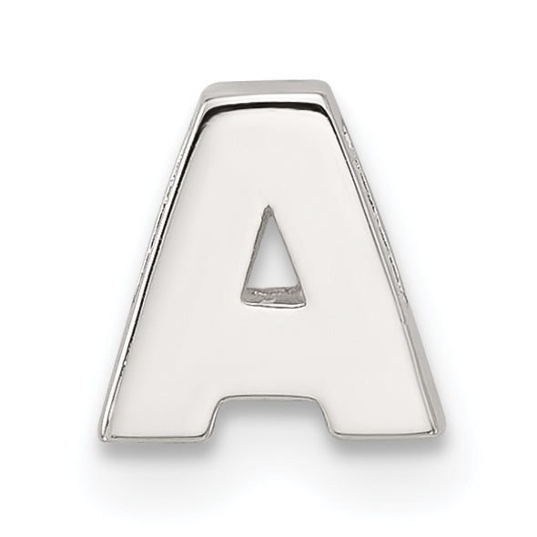 Sterling Silver E-coated Letter A Slide Charm