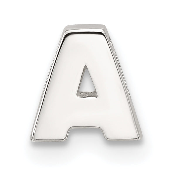 Sterling Silver E-coated Letter A Slide Charm