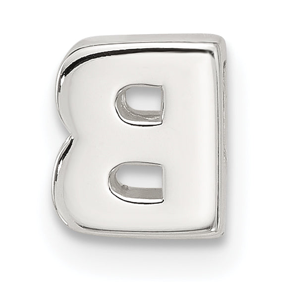 Sterling Silver E-coated Letter B Slide Charm