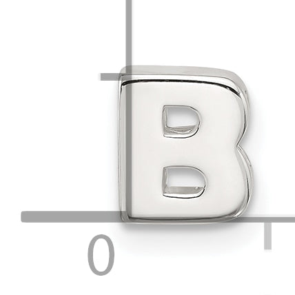 Sterling Silver E-coated Letter B Slide Charm