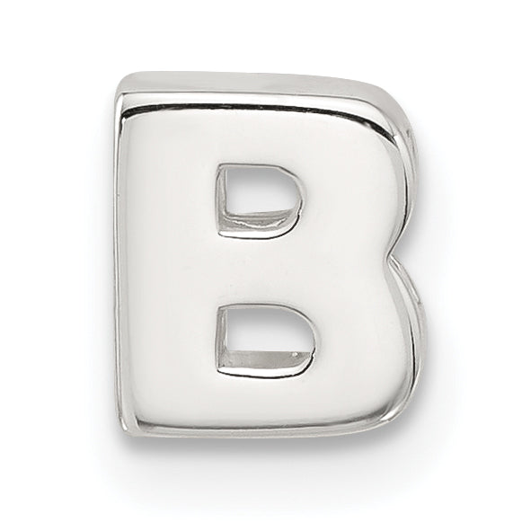 Sterling Silver E-coated Letter B Slide Charm