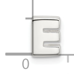 Sterling Silver E-coated Letter E Slide Charm