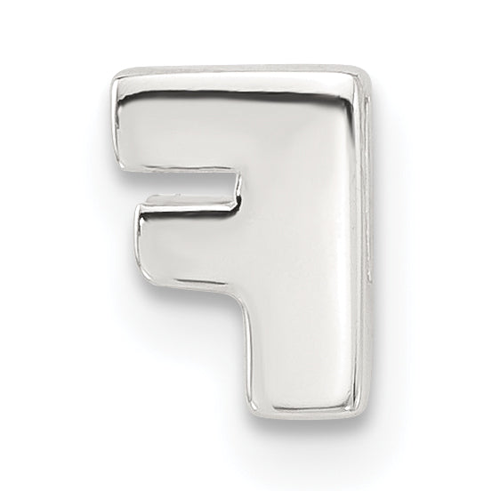 Sterling Silver E-coated Letter F Slide Charm