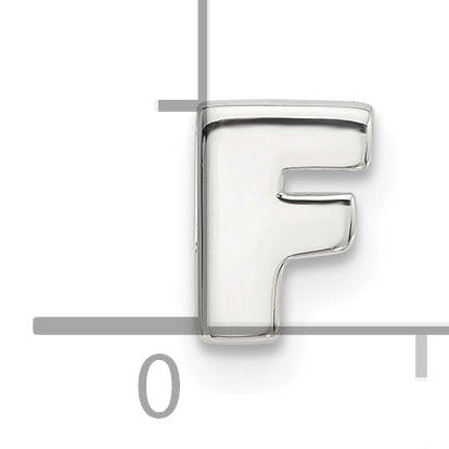 Sterling Silver E-coated Letter F Slide Charm