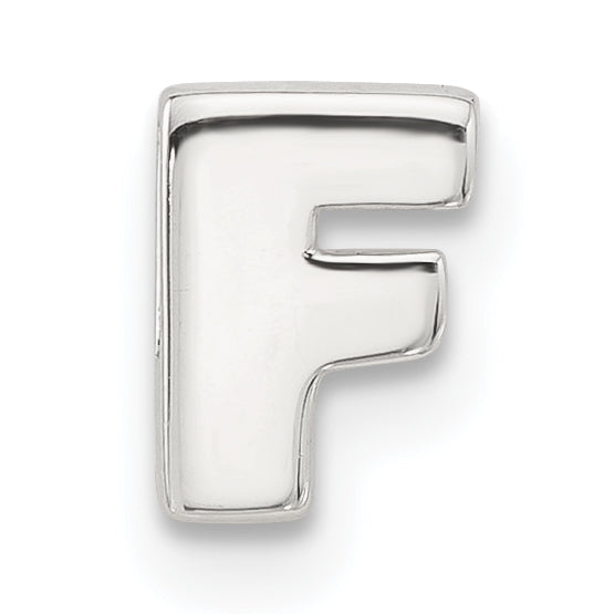 Sterling Silver E-coated Letter F Slide Charm