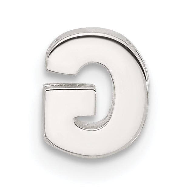 Sterling Silver E-coated Letter G Slide Charm