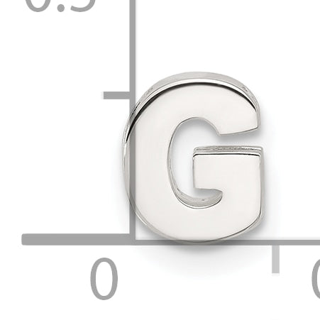 Sterling Silver E-coated Letter G Slide Charm