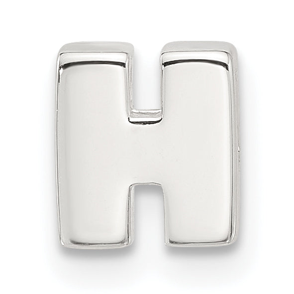 Sterling Silver E-coated Letter H Slide Charm