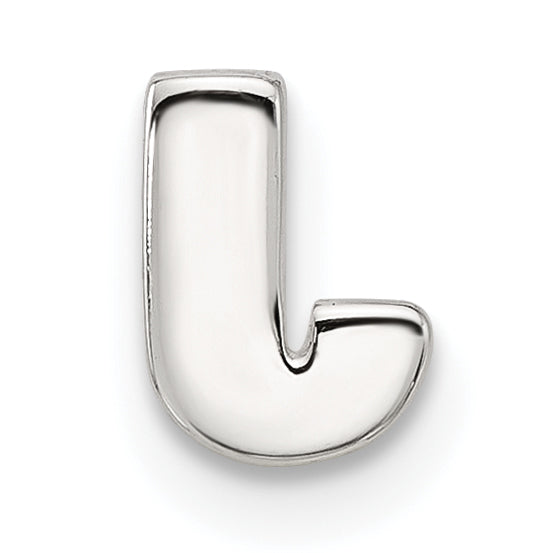 Sterling Silver E-coated Letter J Slide Charm