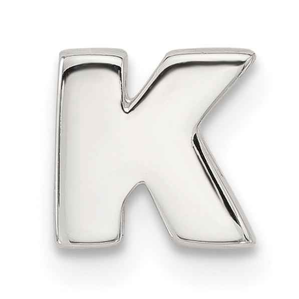 Sterling Silver E-coated Letter K Slide Charm