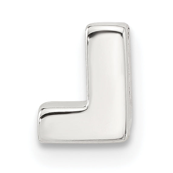 Sterling Silver E-coated Letter L Slide Charm