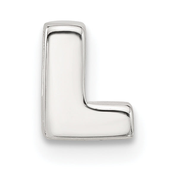 Sterling Silver E-coated Letter L Slide Charm