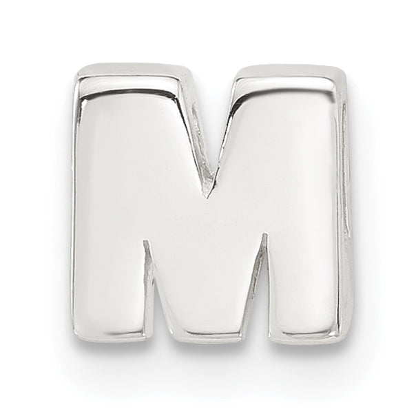 Sterling Silver E-coated Letter M Slide Charm