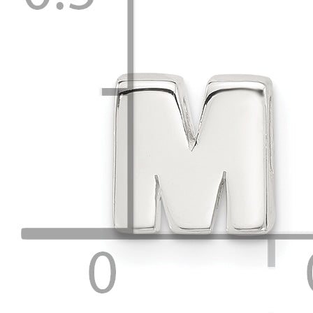 Sterling Silver E-coated Letter M Slide Charm