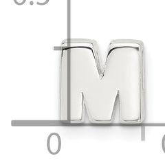 Sterling Silver E-coated Letter M Slide Charm