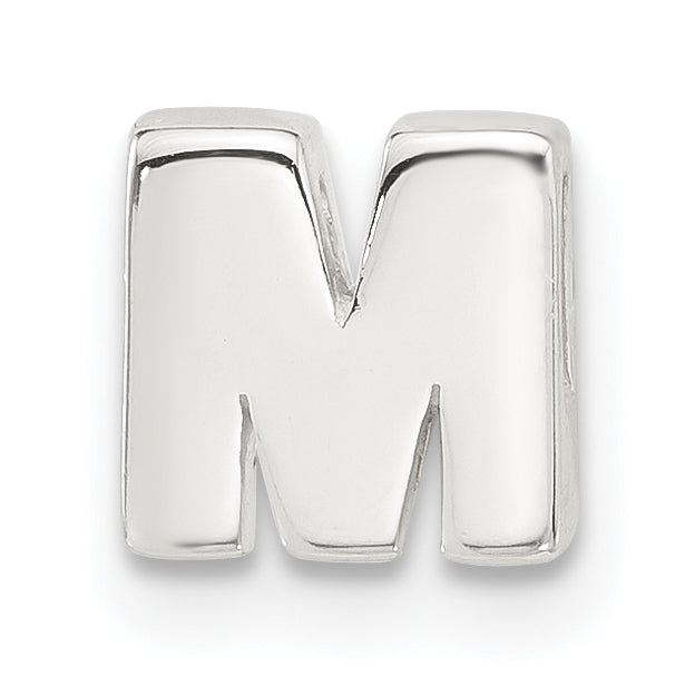 Sterling Silver E-coated Letter M Slide Charm